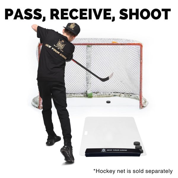 Shooting Pad 30  x 60  with Puck Passer   Synthetic Ice Mat Hockey Puck Rebounder Included   12.5 sqft Shoot Pad with Double Sided Passer for One Timers   Practice Hockey Shooting Passing - Image 3
