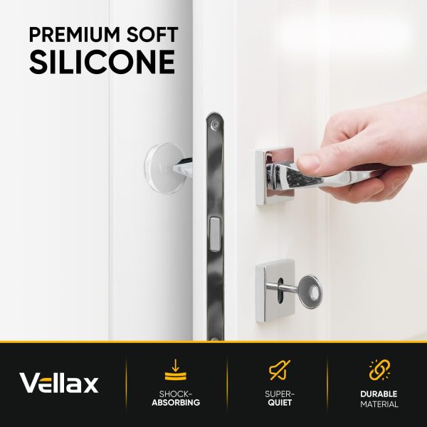 Wall Protectors   4 Pcs of Clear Rubber Knob Self Adhesive Guard Door Bumper Reusable Solution for Stopping Damage & Noise from Doors in Your Home or Office Durable Shock Absorbent Discreet - Image 3