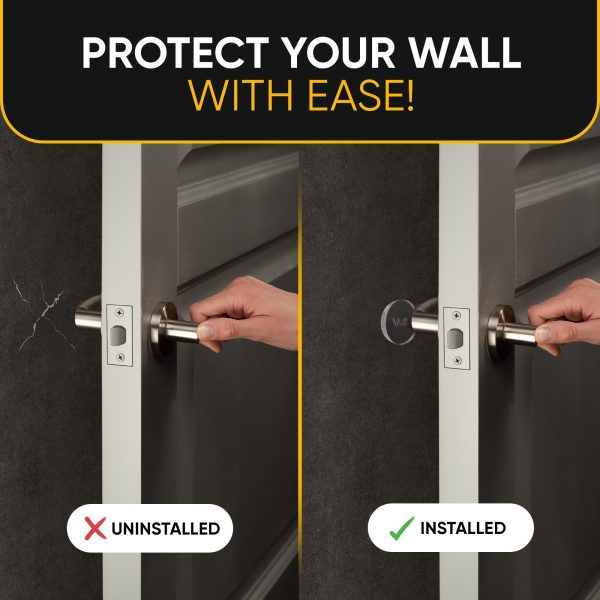 Wall Protectors   4 Pcs of Clear Rubber Knob Self Adhesive Guard Door Bumper Reusable Solution for Stopping Damage & Noise from Doors in Your Home or Office Durable Shock Absorbent Discreet - Image 5
