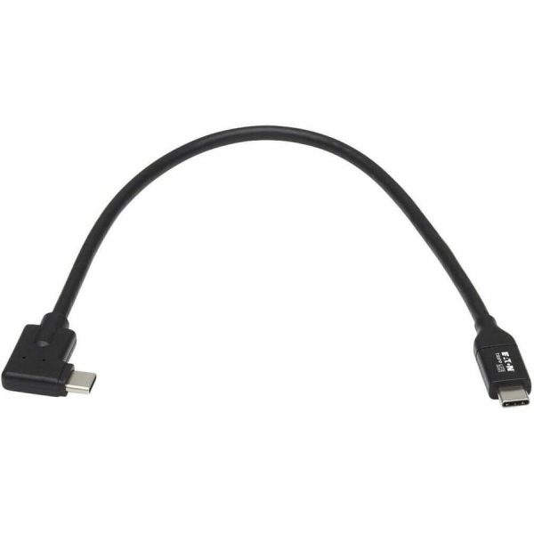 Eaton Tripp Lite Series USB-C Cable (M/M) - USB 3.2 Gen 1, (5 Gbps), Thunderbolt 3 Compatible, Right-Angle Plug, 1 ft. (0.3 m) - Image 2