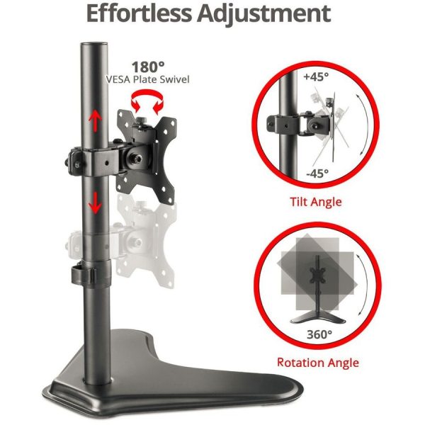 SIIG Height Adjustable Single Monitor Freestanding Desk Stand for 13" to 32" - Image 2
