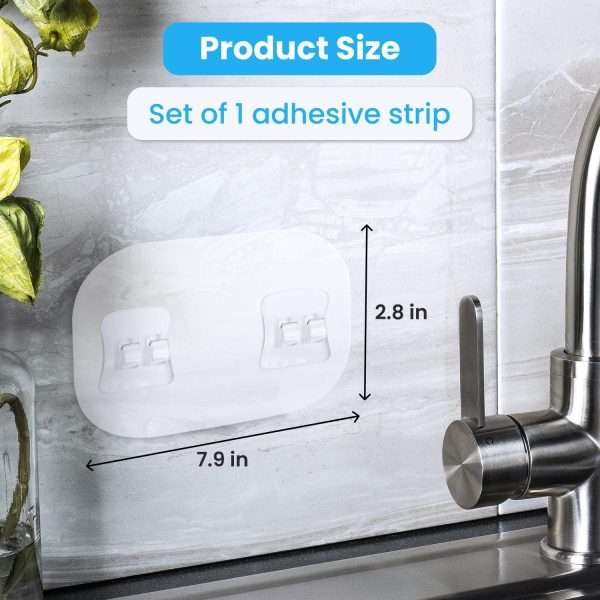 2 Pack Shower Caddy Adhesive Strips Strong Replacement Adhesives for Shelves Caddies Racks and Basket Holders - Image 2