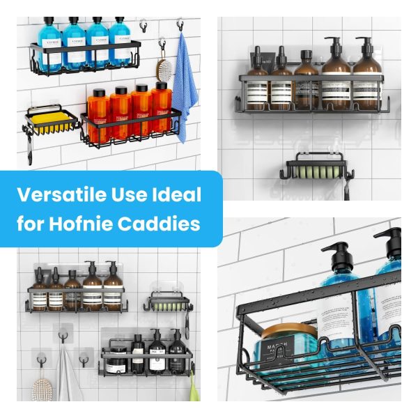 2 Pack Shower Caddy Adhesive Strips Strong Replacement Adhesives for Shelves Caddies Racks and Basket Holders - Image 3