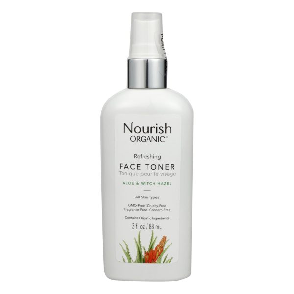 Nourish Organic Face Toner - Refreshing and Balancing - Rosewater and Witch Hazel - 3 oz - Image 2