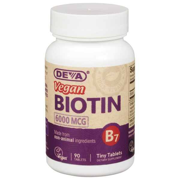Deva Vegan Vitamins - Vegan Biotin 6000 Mcg - 90 Tablets - Image 2