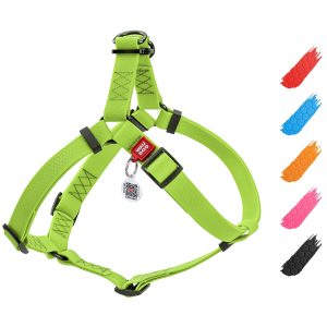 Waterproof Dog Harness   Adjustable Dog Harness for Large Dogs Small and Medium Dogs   Heavy Duty Dog Harness with Durable Metal Clasp and QR Dog Tag   Boy & Girl Dog Harness   Green (24 35in)