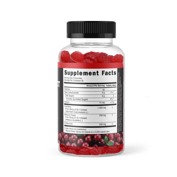 Potent Cranberry Gummies 1500mg with D Mannose   Urinary Tract Health for Women & Men Urinary Flush & Bladder Fast Acting Support Supplements with Hibiscus Powder 60 Count - Image 3