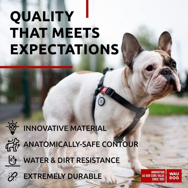 WAUDOG Waterproof Dog Harness   Adjustable Dog Harness for Large Dogs Small and Medium Dogs   Heavy Duty Dog Harness with Durable Metal Clasp and QR Dog Tag   Boy & Girl Dog Harness   Black (20 32in) - Image 4