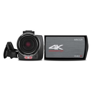 Minolta MN4K25NV-W-BK MN4K25NV 4K Ultra HD IR Night Vision Camcorder with Battery and 16-GB SDHC Card (Black)