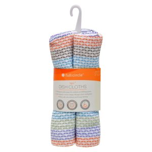 Full Circle Home Tidy Dish Cloths - 12 inch x 12 inch - Case of 12 - 3 Pack