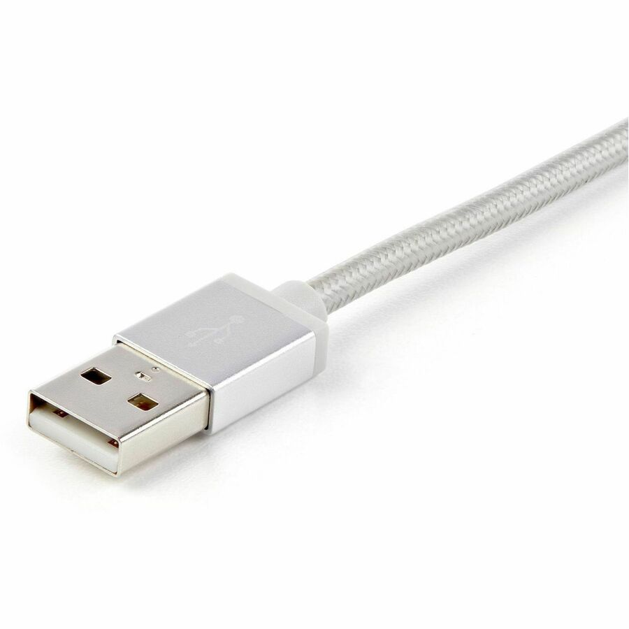 StarTech.com 1m USB Multi Charging Cable - Braided - Apple MFi Certified - USB 2.0 - Charge 1x device at a time - For USB-C or Lightning devices attach the corresponding connector of the cable to the Micro-USB connector and plug into your device - For Micro-USB devices plug the middle connector into your device - Image 2