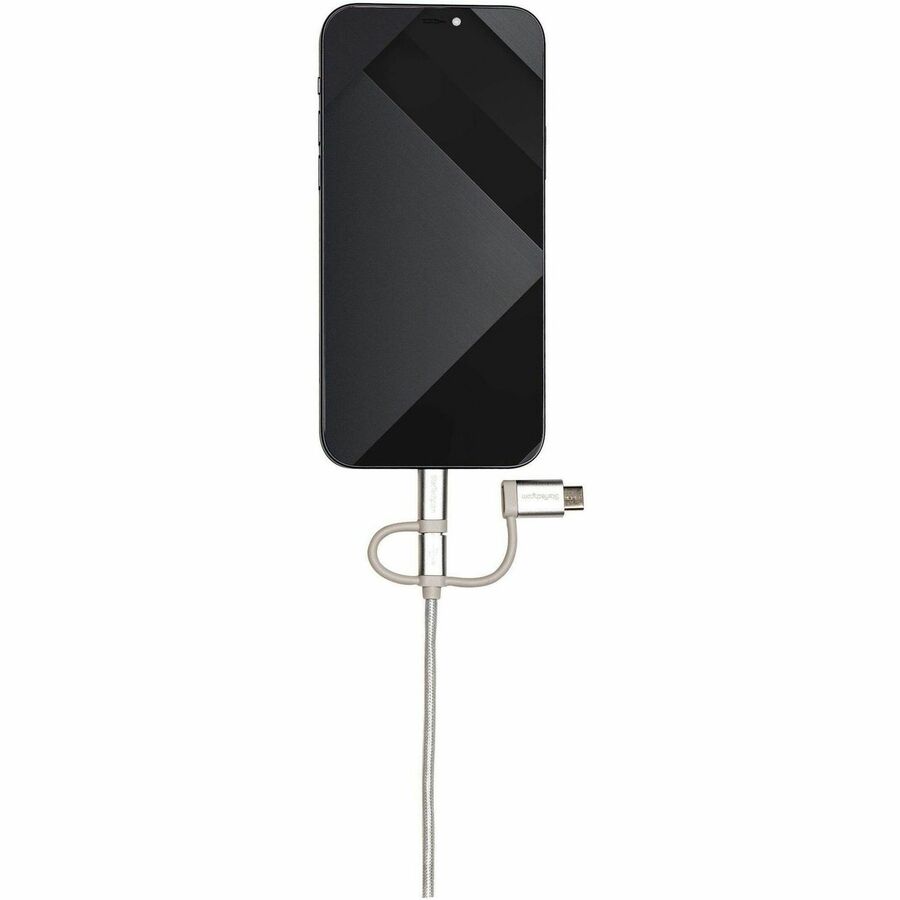 StarTech.com 1m USB Multi Charging Cable - Braided - Apple MFi Certified - USB 2.0 - Charge 1x device at a time - For USB-C or Lightning devices attach the corresponding connector of the cable to the Micro-USB connector and plug into your device - For Micro-USB devices plug the middle connector into your device - Image 8