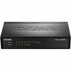D-Link DES-1008PA 8-Port 10/100 Unmanaged Metal Desktop Switch with 4 PoE Ports