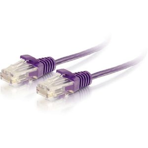 C2G 10ft Cat6 Snagless Unshielded (UTP) Slim Ethernet Cable - Cat6 Network Patch Cable - PoE - Purple