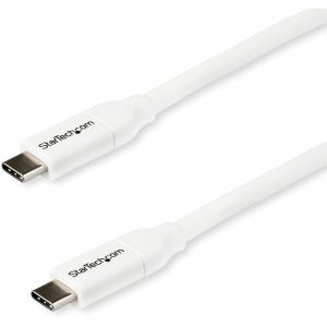 StarTech.com 2m 6 ft USB C to USB C Cable w/ 5A PD - M/M - White - USB 2.0 - USB-IF Certified - USB Type C Cable - USB C Charging Cable - USB C PD Cable
