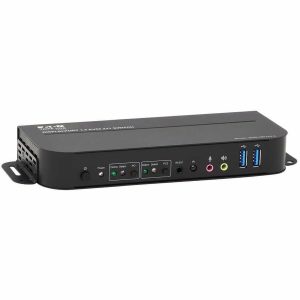 Eaton Tripp Lite Series 2-Port DisplayPort/USB KVM Switch - 4K 60 Hz, HDR, HDCP 2.2, IR, DP 1.4, USB Sharing, USB 3.0 Cables