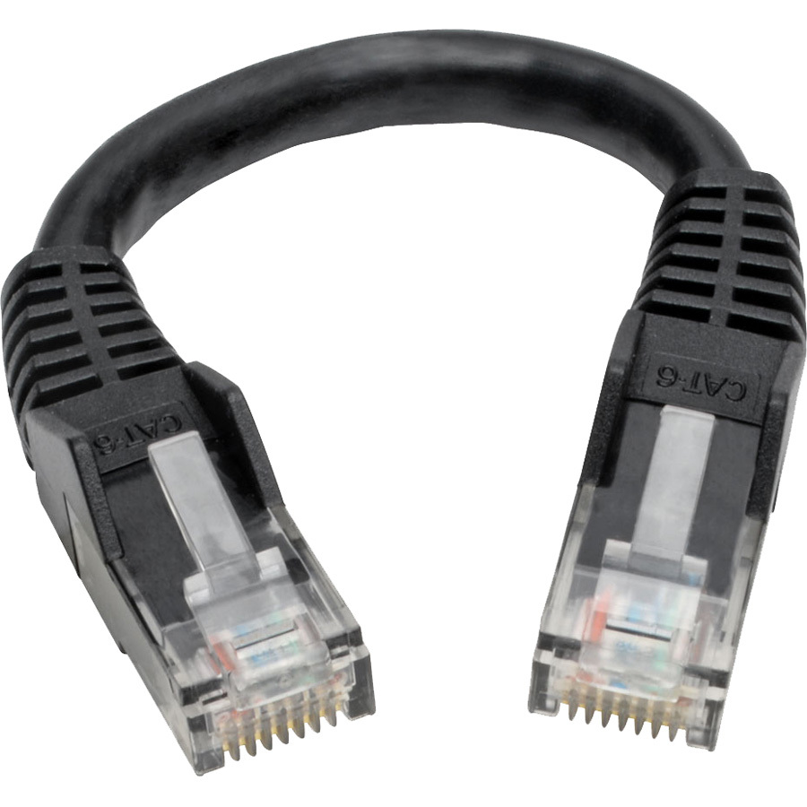 Eaton Tripp Lite Series Cat6 Gigabit Snagless Molded (UTP) Ethernet Cable (RJ45 M/M), PoE, Black, 6-in. (15.24 cm) - Image 2