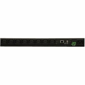 Eaton 3.7kW Single-Phase 208/230V Monitored PDU - LX Platform, 8 C13 Outlets, C20 Input with L6-20P Adapter, 2.4m Cord, 1U Rack-Mount, TAA