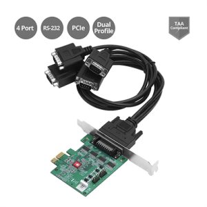 Adds four RS232 serial ports