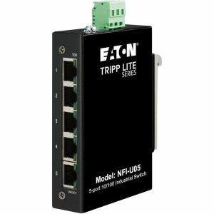 Eaton Tripp Lite Series 5-Port Unmanaged Industrial Ethernet Switch - 10/100 Mbps, Ruggedized, -40° to 75°C, DIN/Wall Mount, TAA