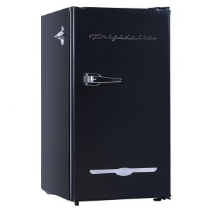 Frigidaire EFR376-B-BLACK 3.2-Cu.-Ft. 65-Watt Retro Bar Fridge with Side Bottle Opener (Black)
