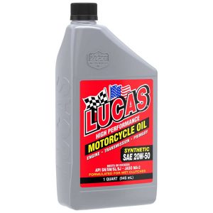 Lucas Oil Synthetic SAE 20W-50 Motorcycle with Moly - 1 Quart