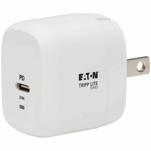 Eaton Tripp Lite Series Compact 1-Port USB-C Wall Charger - GaN Technology, 20W PD3.0 Charging, White
