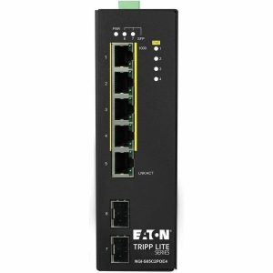 Eaton Tripp Lite Series 5-Port Lite Managed Industrial Gigabit Ethernet Switch - 10/100/1000 Mbps, PoE+ 30W, 2 GbE SFP Slots, -10° to 60°C, DIN Mount, TAA