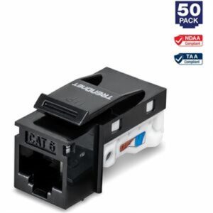 Cat6 Keystone Jack 50 Pk Black