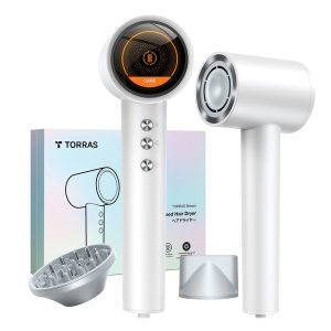 TORRAS X00HR2004 Stream 1,600-Watt High-Speed Hair Dryer (White)