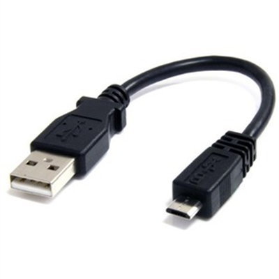 6" USB A to Micro B USB Cable