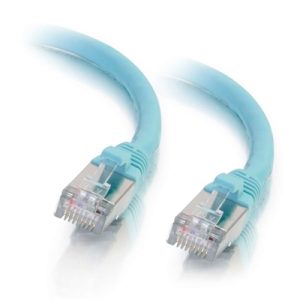 3FT CAT6A BOOTED STP AQUA