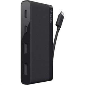 USB C 4 PORT MINI HUB 3.0 BLK