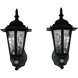 MAXSA Innovations 44719-2PACK Battery-Powered Motion-Activated Plastic LED Wall Sconce (2 Pack; Black)