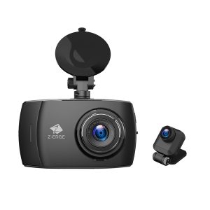 Z-EDGE T4 T4 Front and Rear 1080p Dash Camera with 4-In. Touch-Screen, Night Vision, and microSD Card