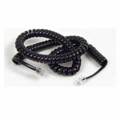 12' RJ11M/M COILED CORD BLK