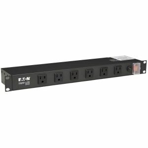 Eaton Tripp Lite Series 1U Rack-Mount Power Strip, 120V, 15A, 5-15P, 12 Right-Angle 5-15R Outlets (6 Front-Facing, 6 Rear-Facing), 15 ft. (4.57 m) Cord