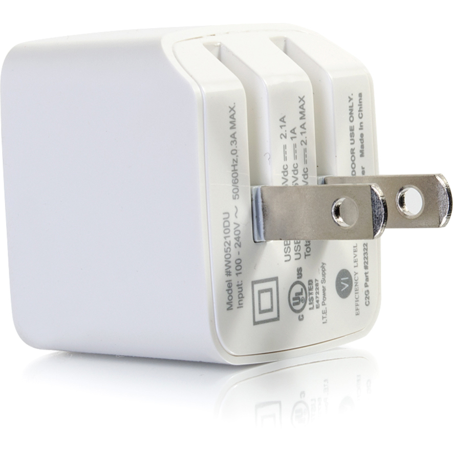 C2G 2-Port USB Wall Charger - AC to USB Adapter - 5V 2.1A Output - Image 3