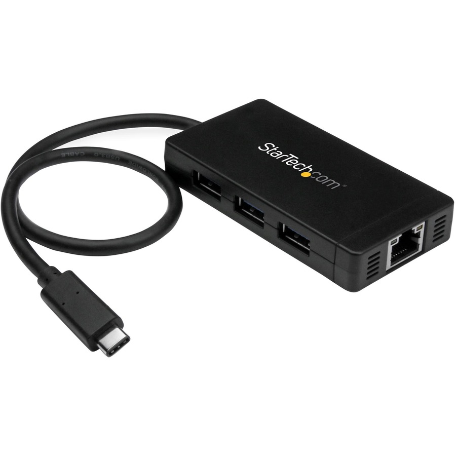 StarTech.com USB-C to Ethernet Adapter â€" Gigabit â€" 3 Port USB C to USB Hub and Power Adapter â€" Thunderbolt 3 Compatible