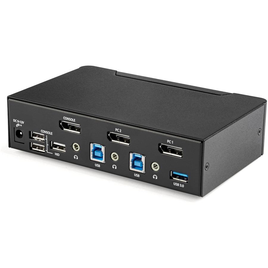 StarTech.com 2 Port DisplayPort KVM Switch - 4K 60Hz - Single Display - UHD DP 1.2 USB KVM Switch with USB 3.0 Hub & Audio - TAA Compliant - Image 6