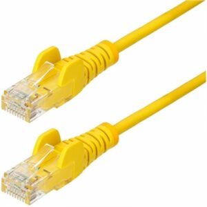 9in Yellow Slim CAT6 Cable