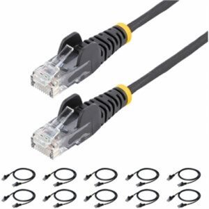 6in Black Slim Cat6 Cable Pack