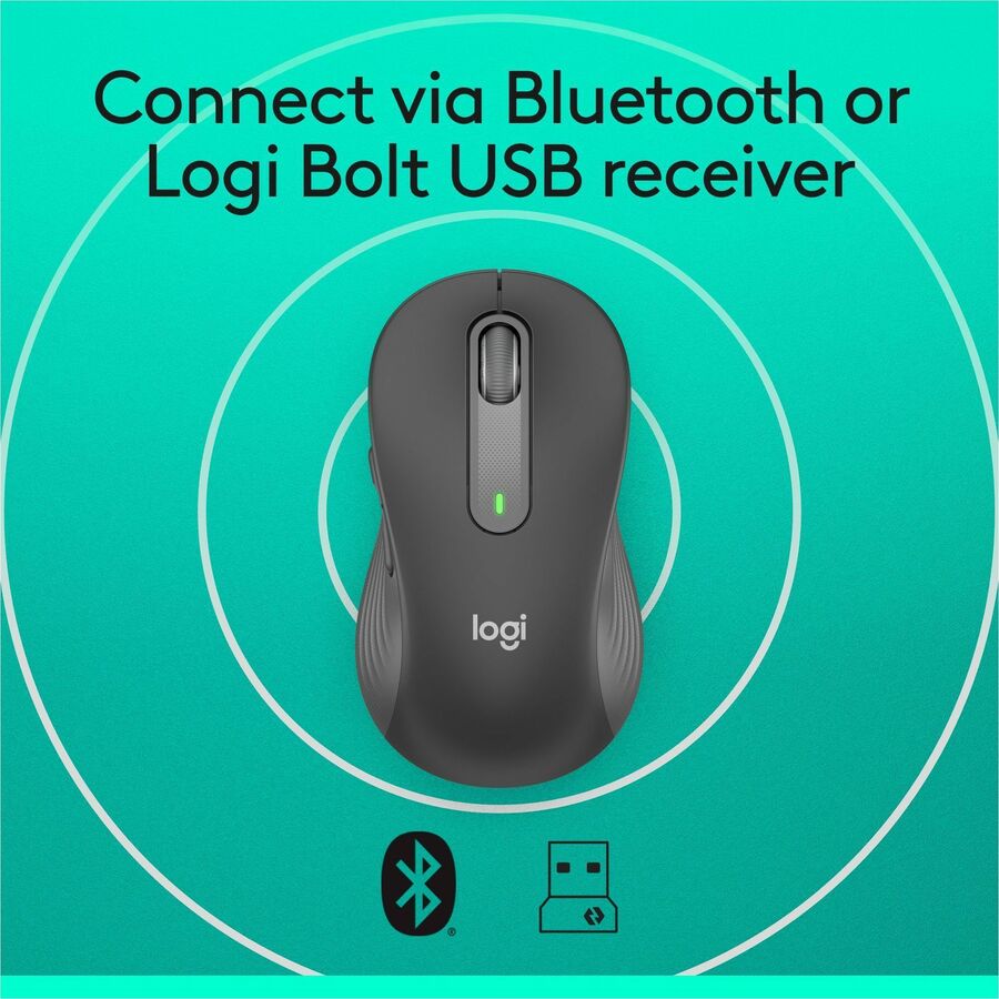 Logitech Signature M650 Wireless Mouse - For Small to Medium Sized Hands, 2-Year Battery, Silent Clicks, Bluetooth, Graphite - Image 7