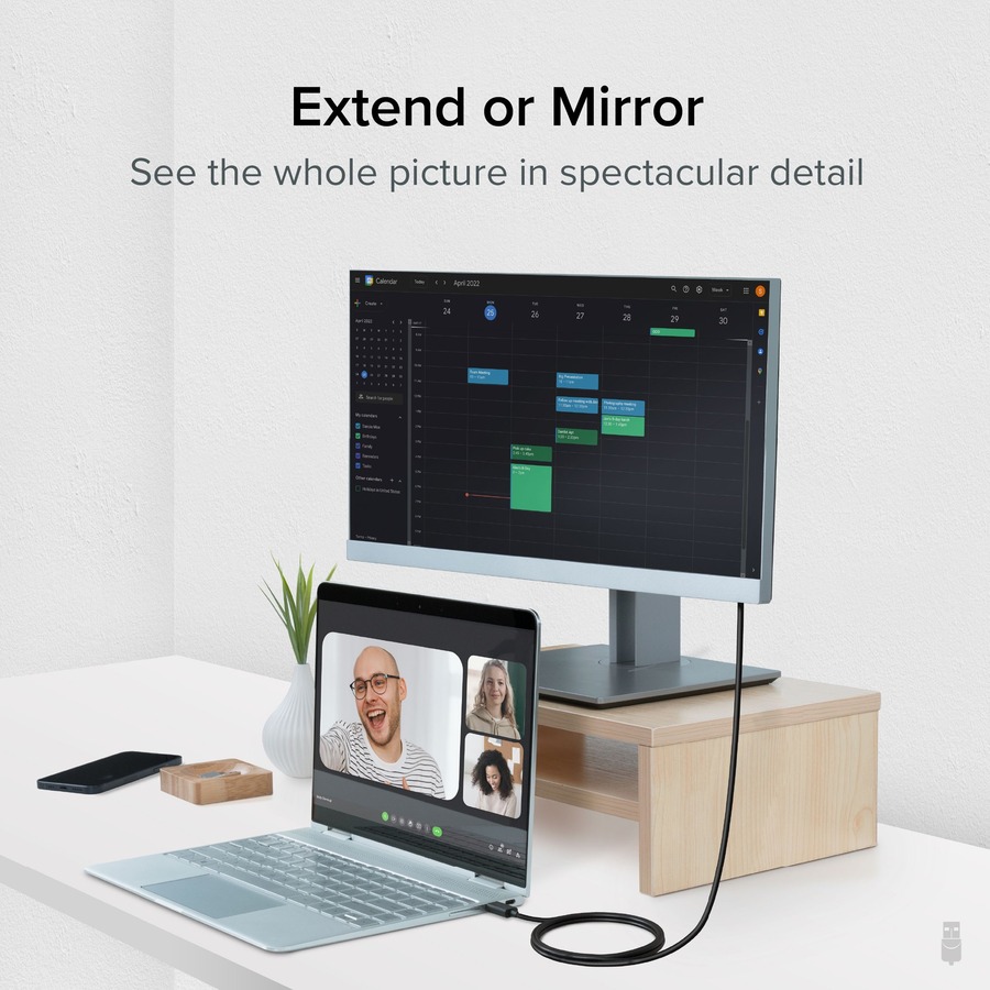 Plugable USB C to DisplayPort Adapter - 6ft (1.8m) Adapter Cable - Image 3