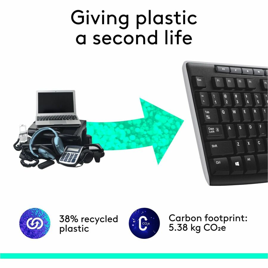 Logitech K270 Wireless Keyboard for Windows, 2.4 GHz Wireless, Full-Size, Number Pad, Black - Image 5