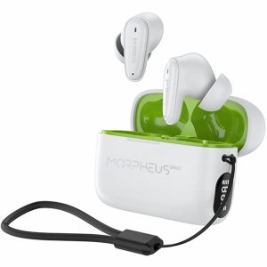 Morpheus 360 Nemesis True Wireless Earbuds TW1800W-Bluetooth Headphones with Microphone-20H Playtime-White