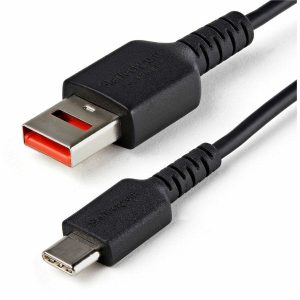 StarTech.com 3ft (1m) Secure Charging Cable, USB-A to USB-C Data Blocker Charge-Only Cable, Secure Charger Adapter Cable for Phone/Tablet