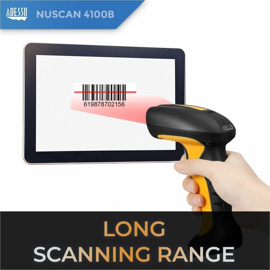 Adesso NuScan 4100B Bluetooth Antimicrobial Waterproof CCD Barcode Scanner - Image 2