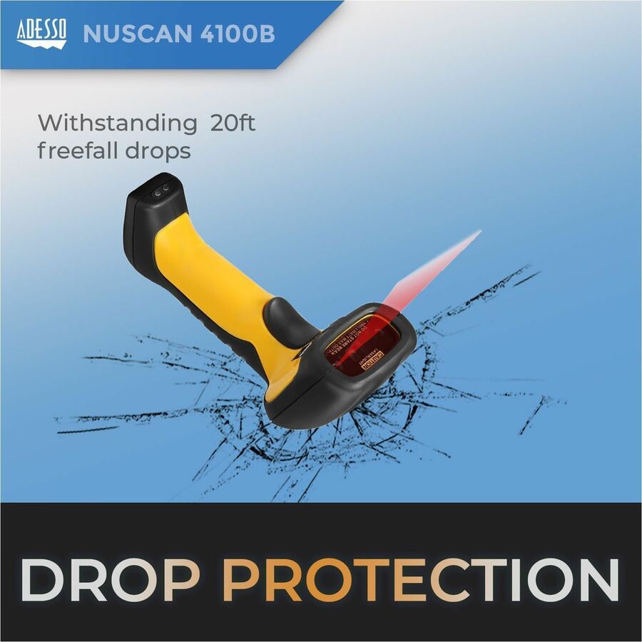 Adesso NuScan 4100B Bluetooth Antimicrobial Waterproof CCD Barcode Scanner - Image 3