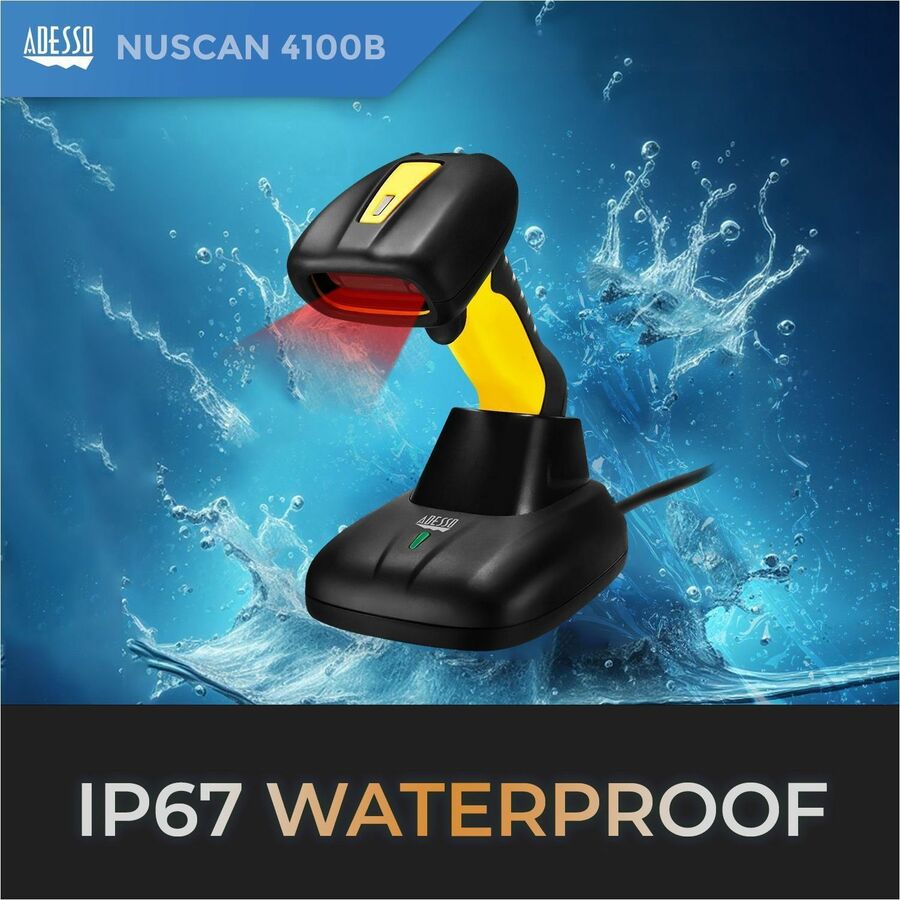 Adesso NuScan 4100B Bluetooth Antimicrobial Waterproof CCD Barcode Scanner - Image 5